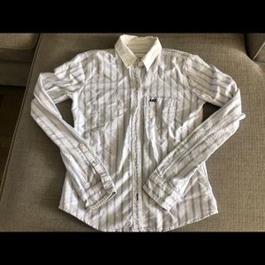 A&F cotton button down flannel shirt